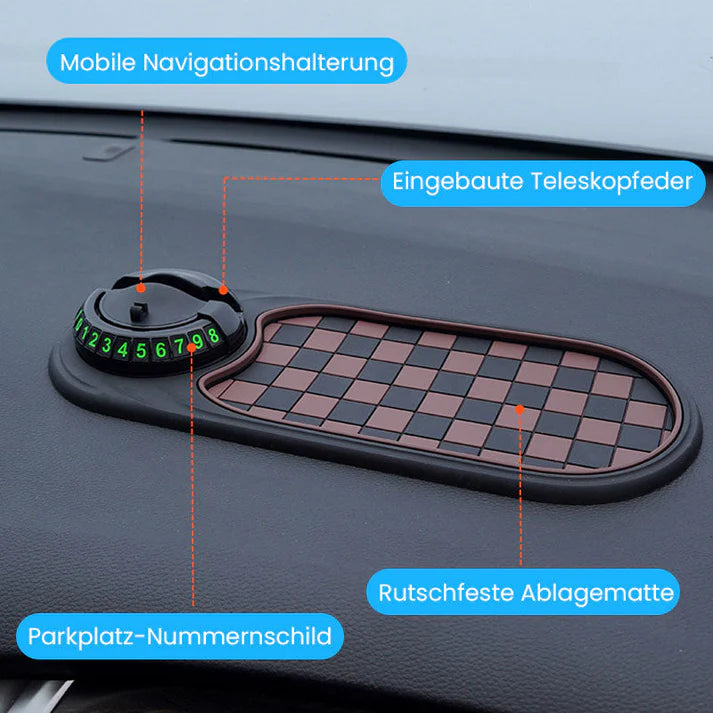 Tapis antidérapant avec support téléphone – Organisateur de tableau de bord