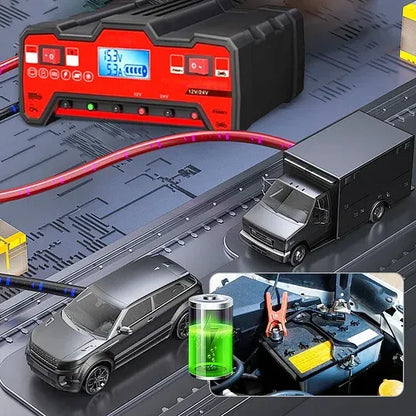 Chargeur de Batterie de Voiture/Moto Intelligent 12V/24V 8A